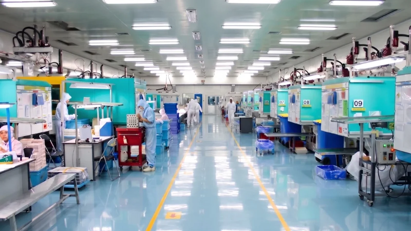 KEMAS Class 100k Cleanroom Injection Molding Production Plant Floor